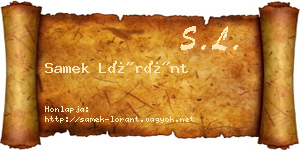 Samek Lóránt névjegykártya