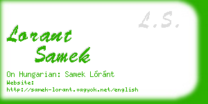 lorant samek business card